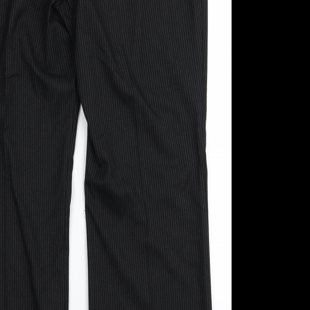 Marks and Spencer Womens Black Striped  Trousers  Size 16 L22 in