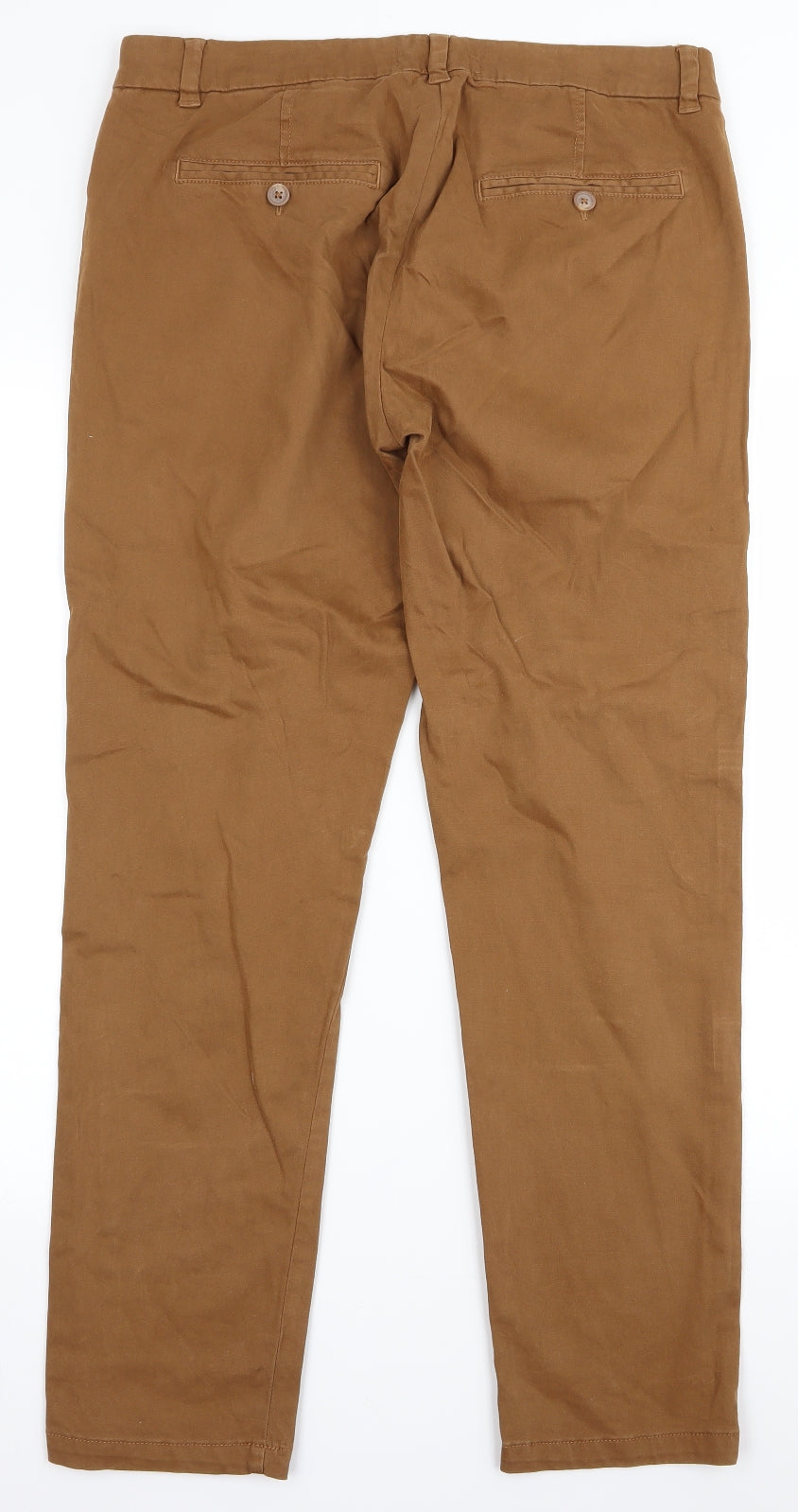 m&s Womens Brown   Chino Trousers Size 12 L26 in