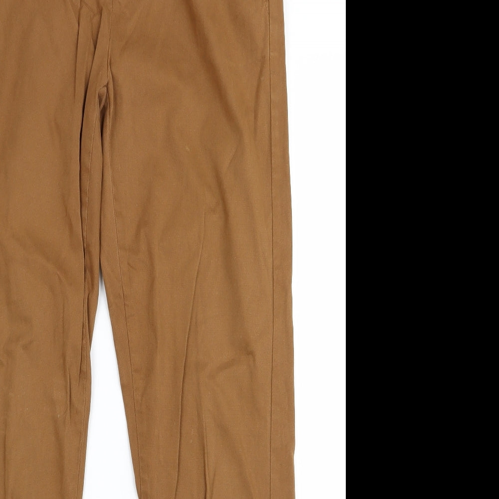m&s Womens Brown   Chino Trousers Size 12 L26 in