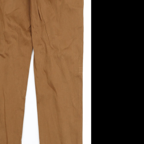 m&s Womens Brown   Chino Trousers Size 12 L26 in