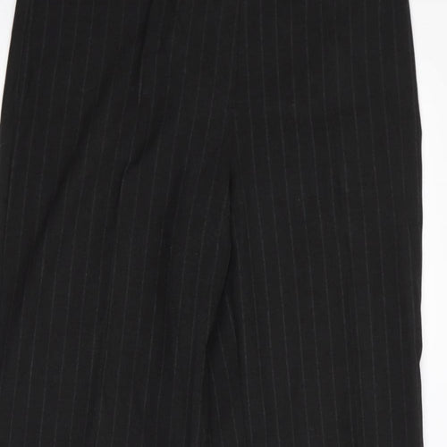 Preworn Womens Black Striped  Trousers  Size 12 L28 in