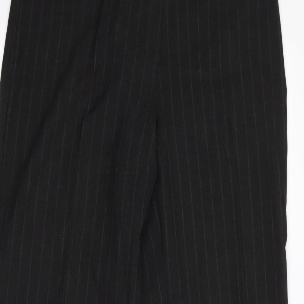 Preworn Womens Black Striped  Trousers  Size 12 L28 in
