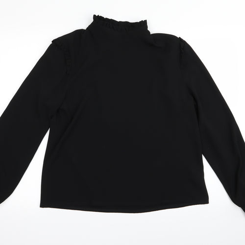 joy bla Womens Black   Basic Blouse Size M