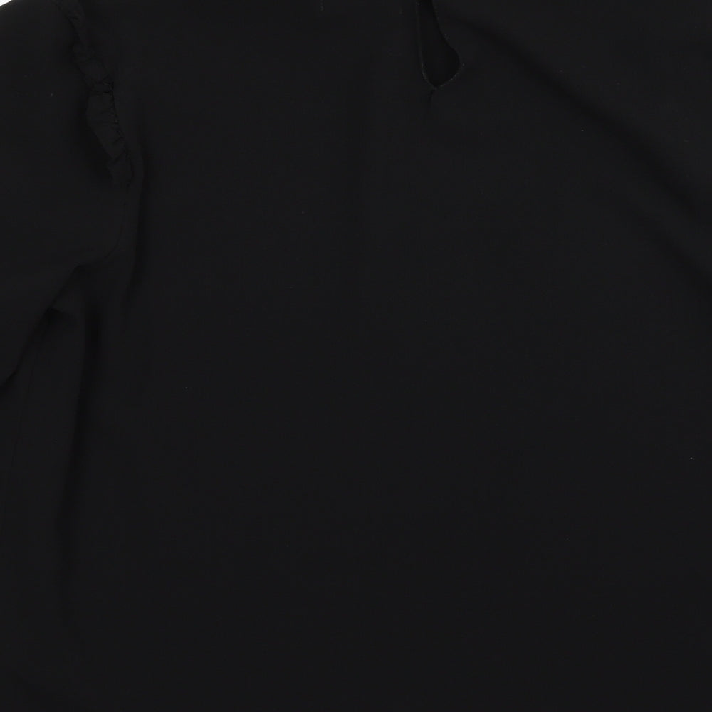 joy bla Womens Black   Basic Blouse Size M