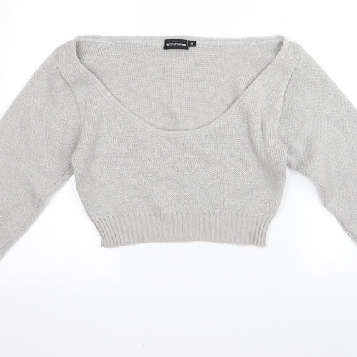 PRETTYLITTLETHING Womens Grey   Pullover Jumper Size S