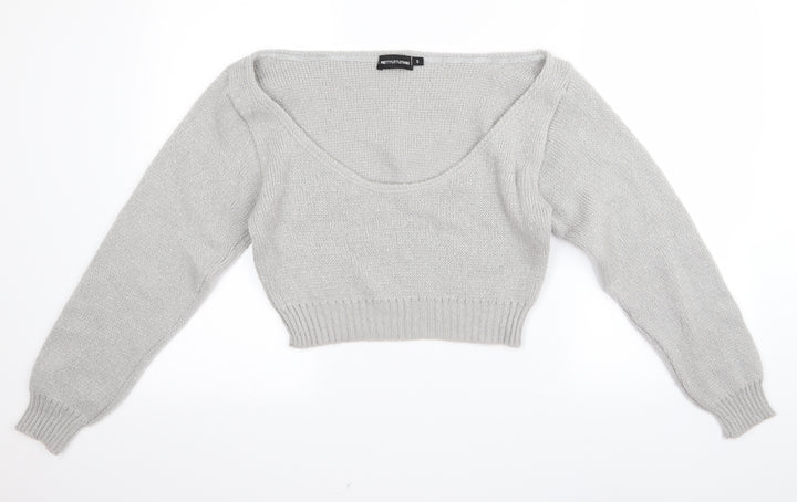 PRETTYLITTLETHING Womens Grey   Pullover Jumper Size S