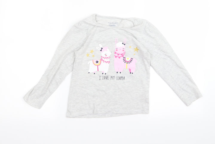 Preworn Girls Grey   Top Pyjama Top Size 6 Years  - peppa pig