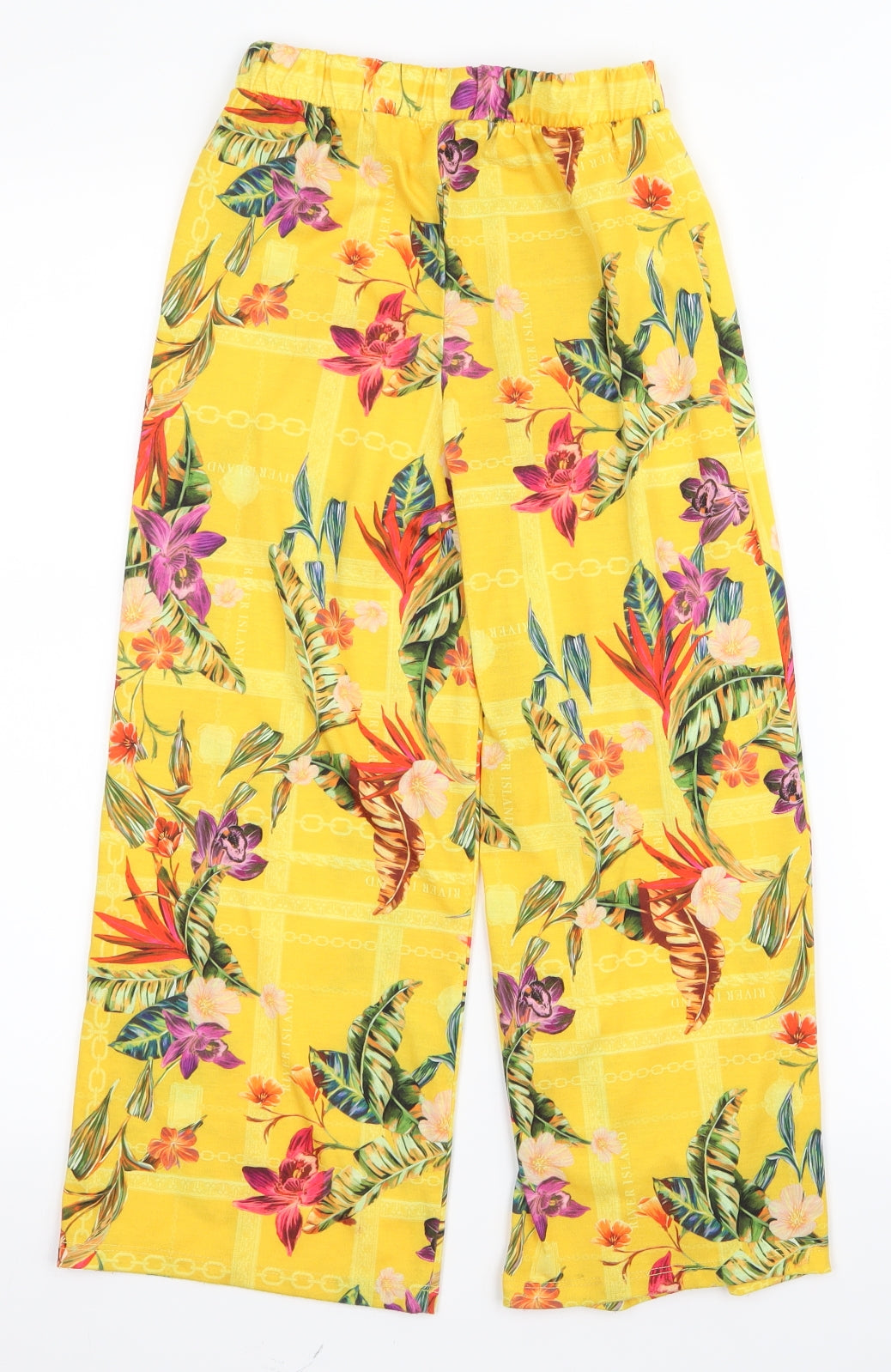 Primark Girls Yellow Floral  Top Pyjama Pants Size 8 Years