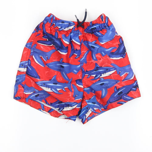 eorger Boys Blue Animal Print  Bermuda Shorts Size 7 Years