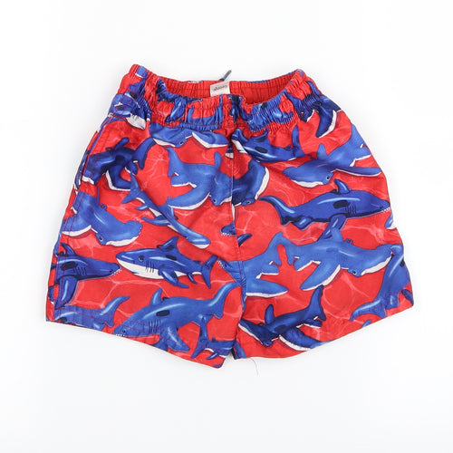 eorger Boys Blue Animal Print  Bermuda Shorts Size 7 Years