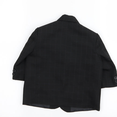 vivali Baby Black Check  Basic Coat Coat Size 9-12 Months