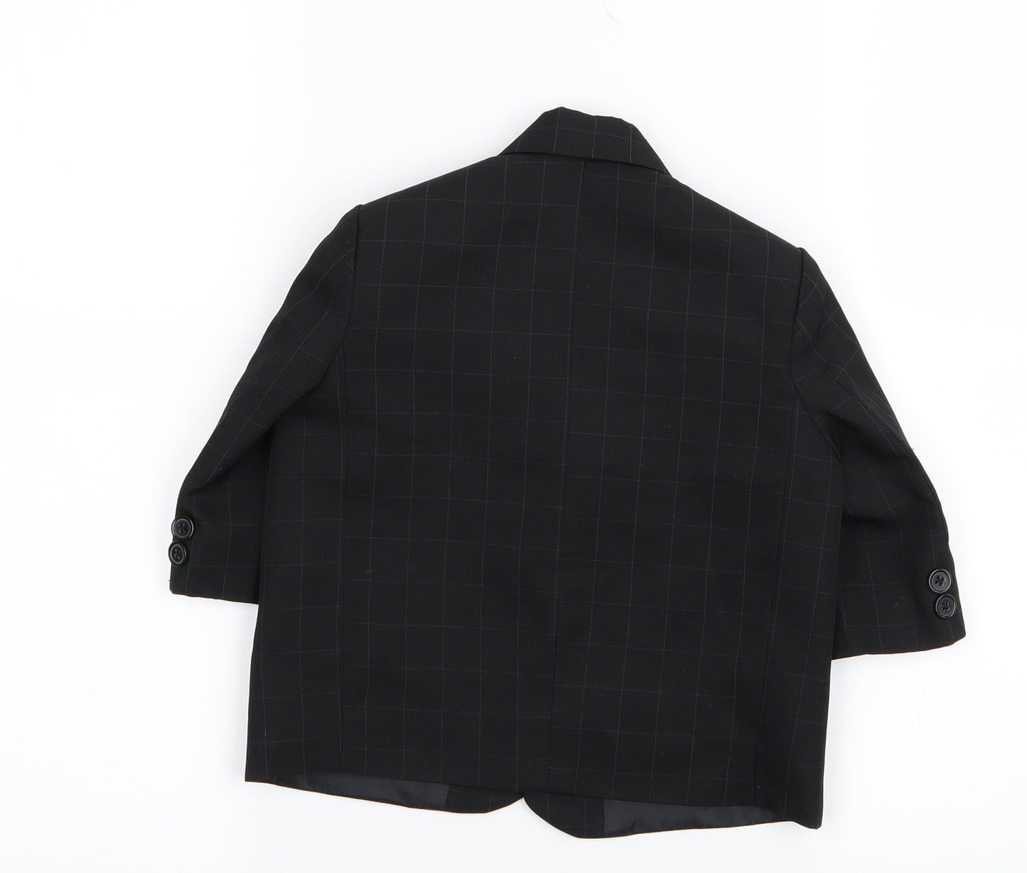 vivali Baby Black Check  Basic Coat Coat Size 9-12 Months