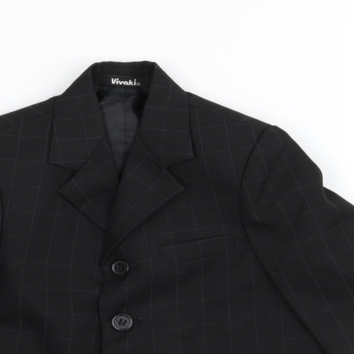 vivali Baby Black Check  Basic Coat Coat Size 9-12 Months