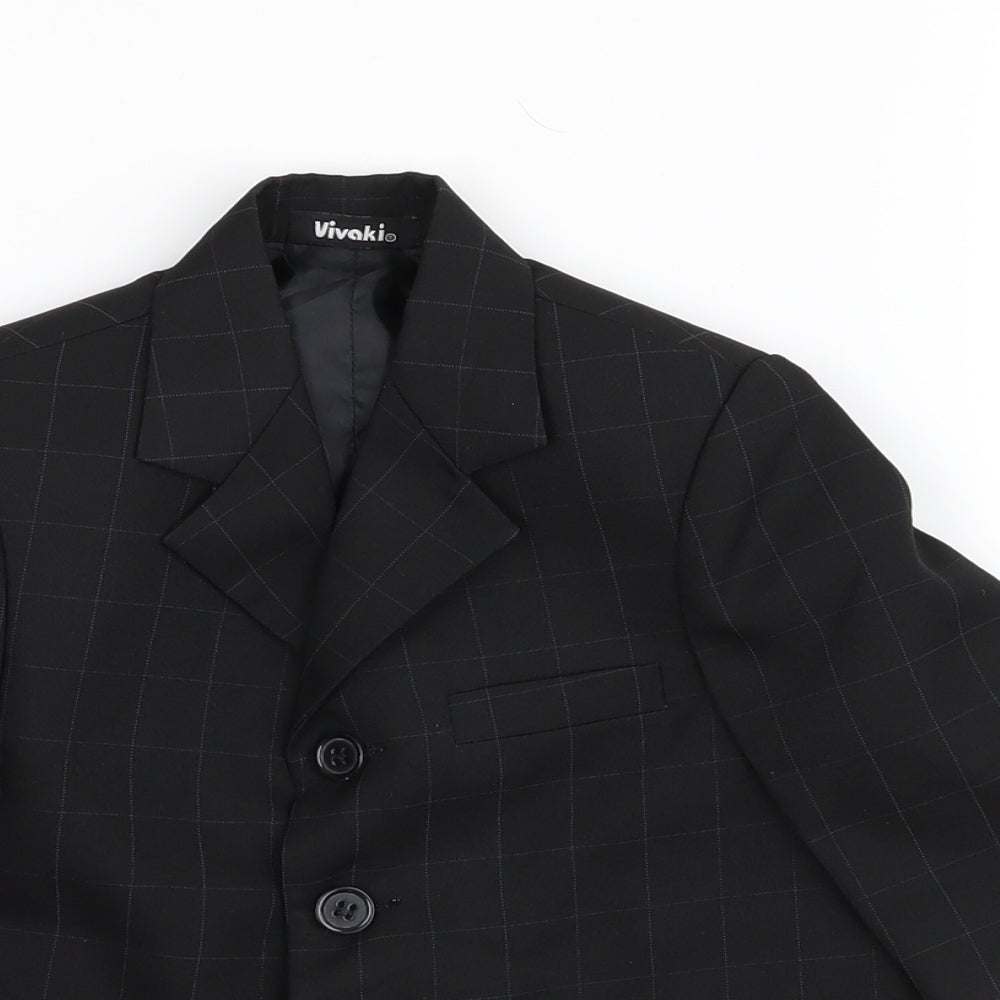 vivali Baby Black Check  Basic Coat Coat Size 9-12 Months