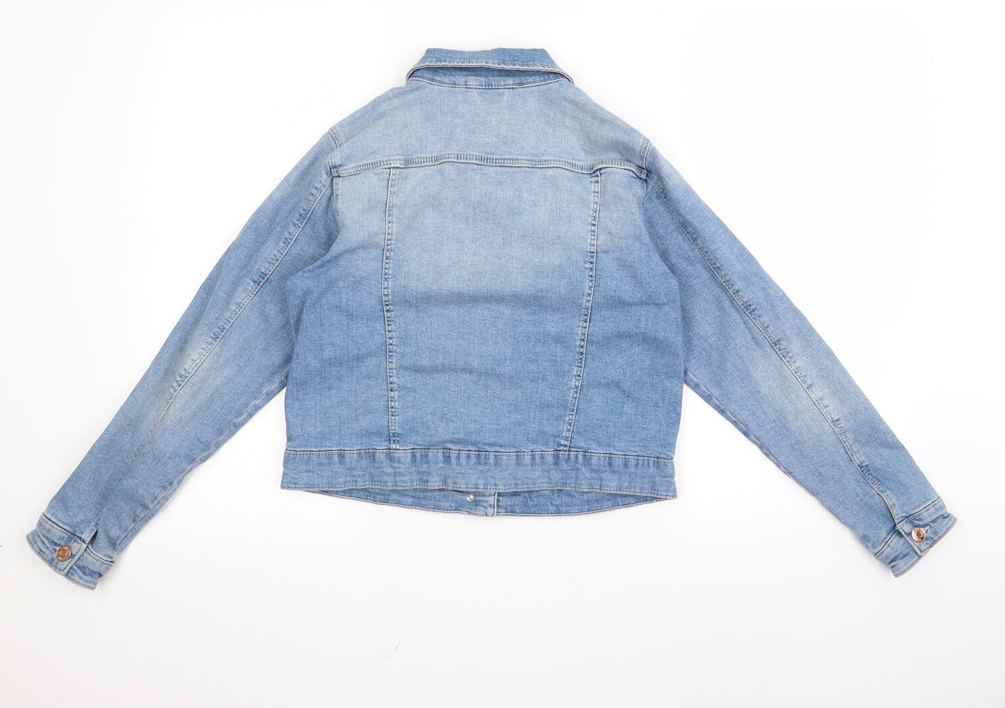 Primark Girls Blue  Denim Biker Jacket Size 10-11 Years