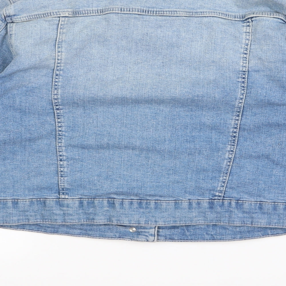 Primark Girls Blue  Denim Biker Jacket Size 10-11 Years