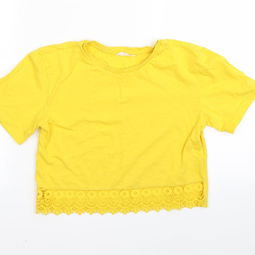 kandy Girls Yellow   Cropped T-Shirt Size 10-11 Years