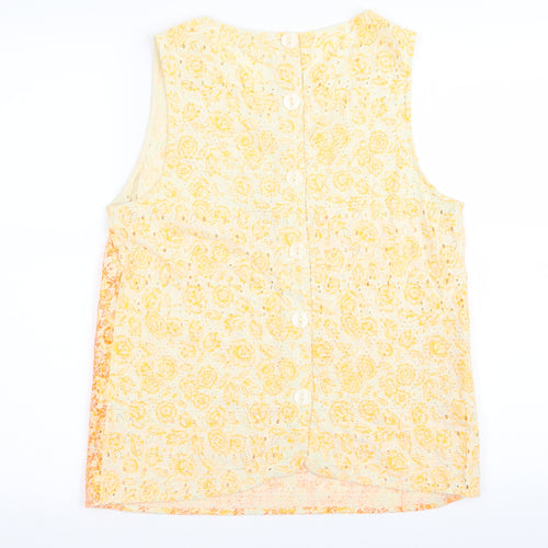 River Island Womens Yellow Floral  Vest Jumper Size 12