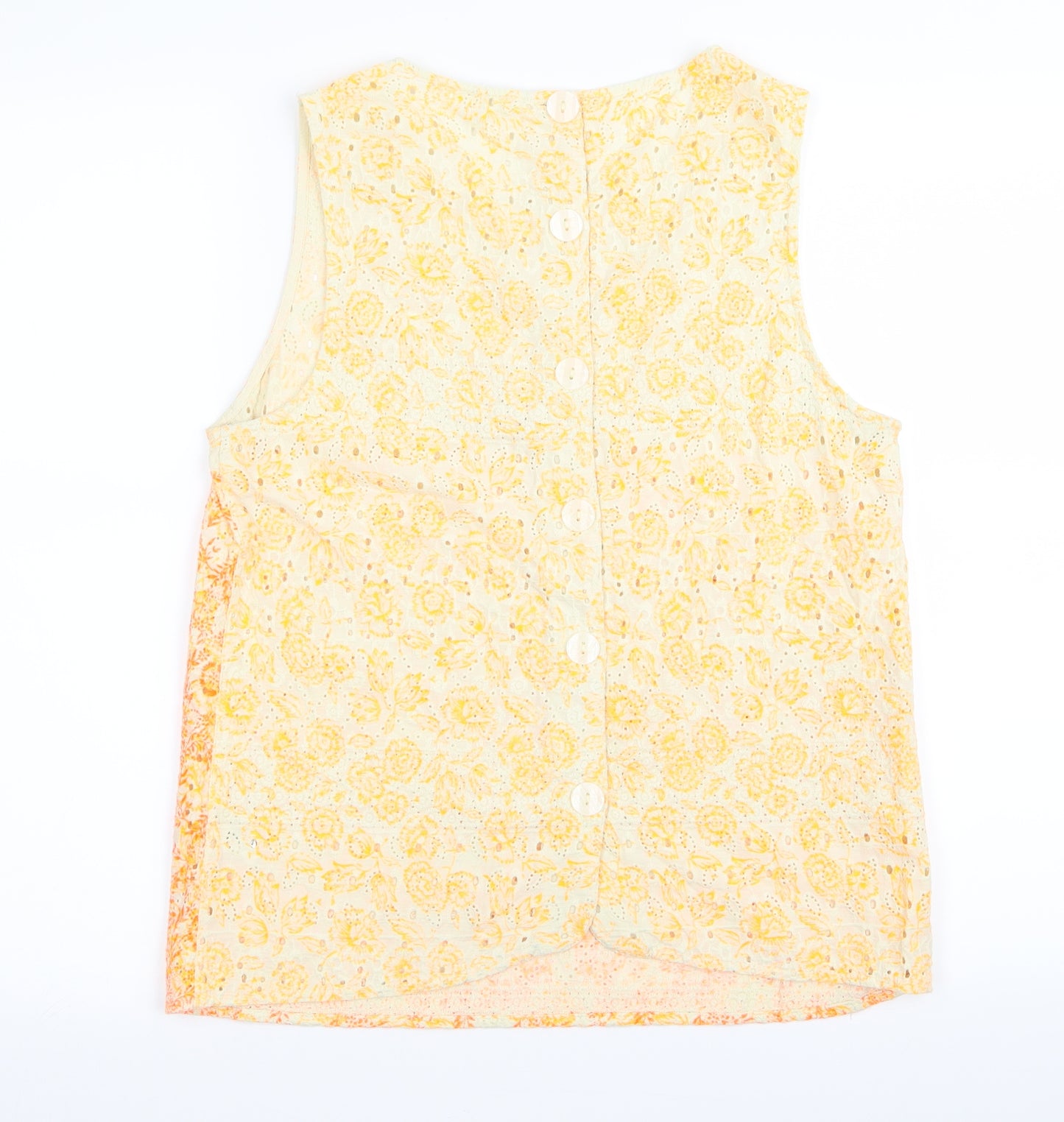 River Island Womens Yellow Floral  Vest Jumper Size 12