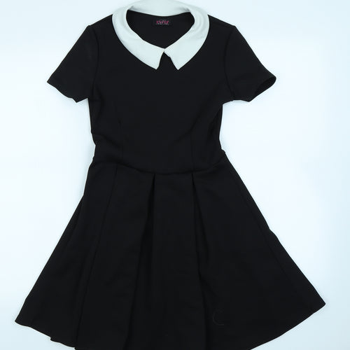 Evita Womens Black   Skater Dress  Size 8