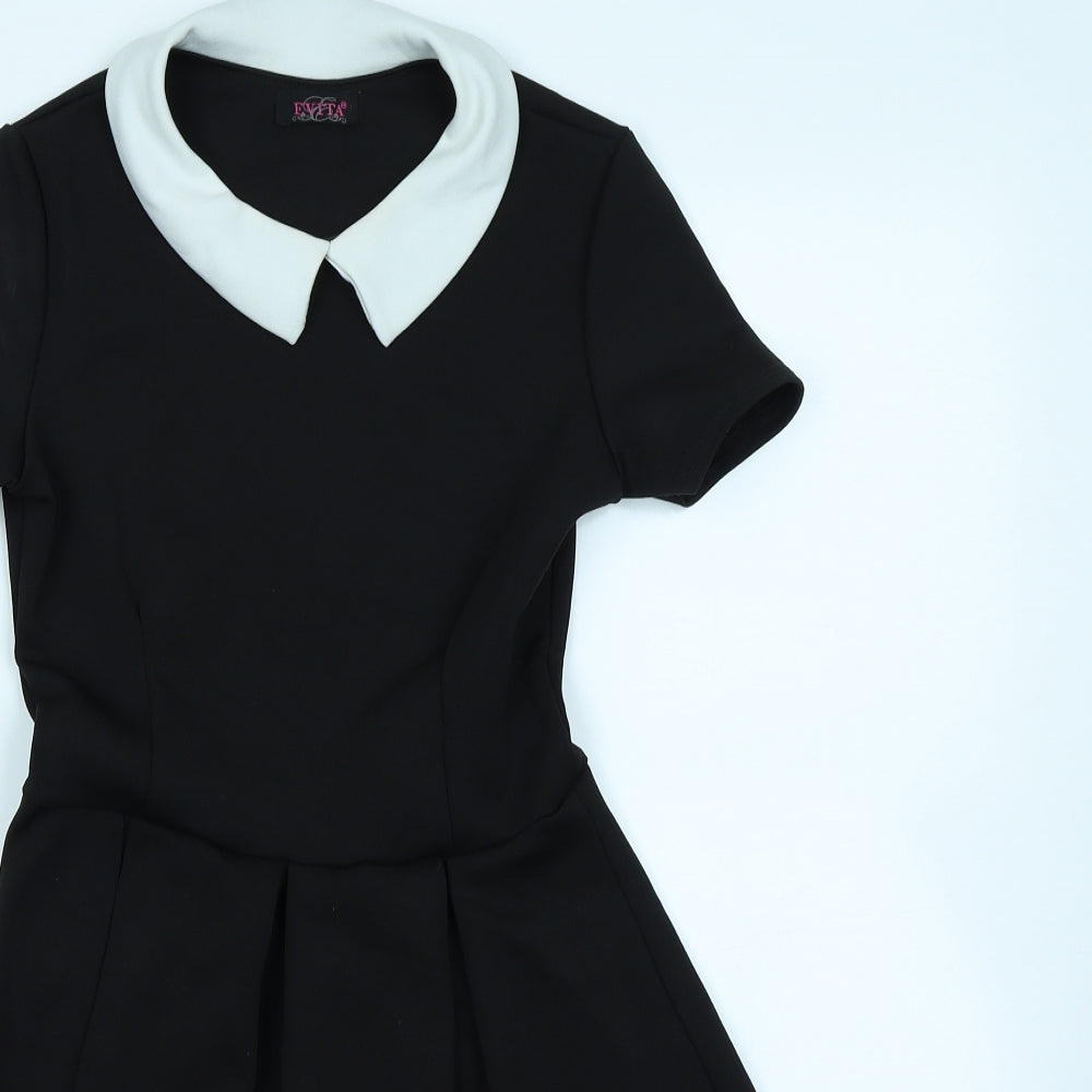 Evita Womens Black   Skater Dress  Size 8