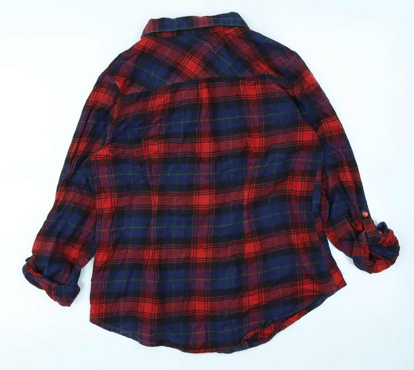 Select Womens Red Plaid  Basic Button-Up Size 14