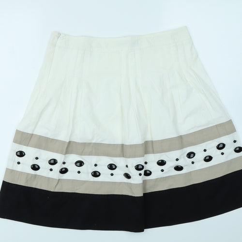 DKNYC Womens White Striped  Flare Skirt Size 30 in