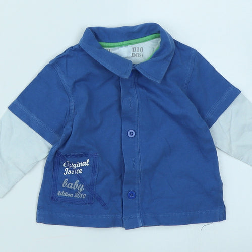 Cherokee Boys Blue   Basic Button-Up Size 3-6 Months