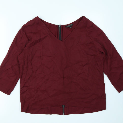 Topshop Womens Red   Basic Blouse Size 8