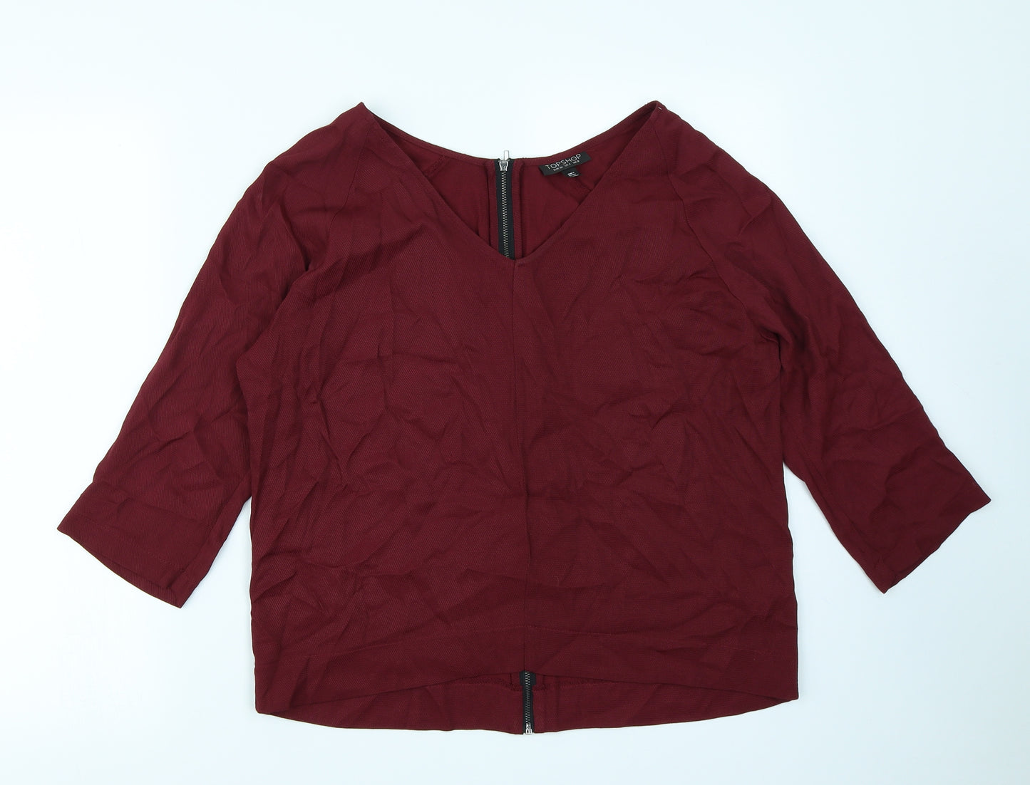 Topshop Womens Red   Basic Blouse Size 8