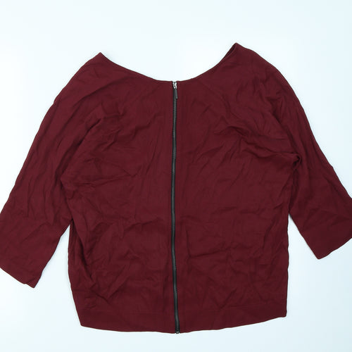 Topshop Womens Red   Basic Blouse Size 8