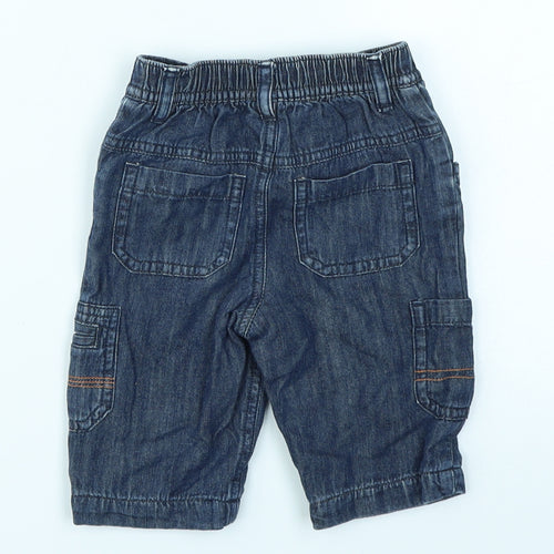 Cherokee Baby Blue  Denim Cargo Jeans Size 0-3 Months