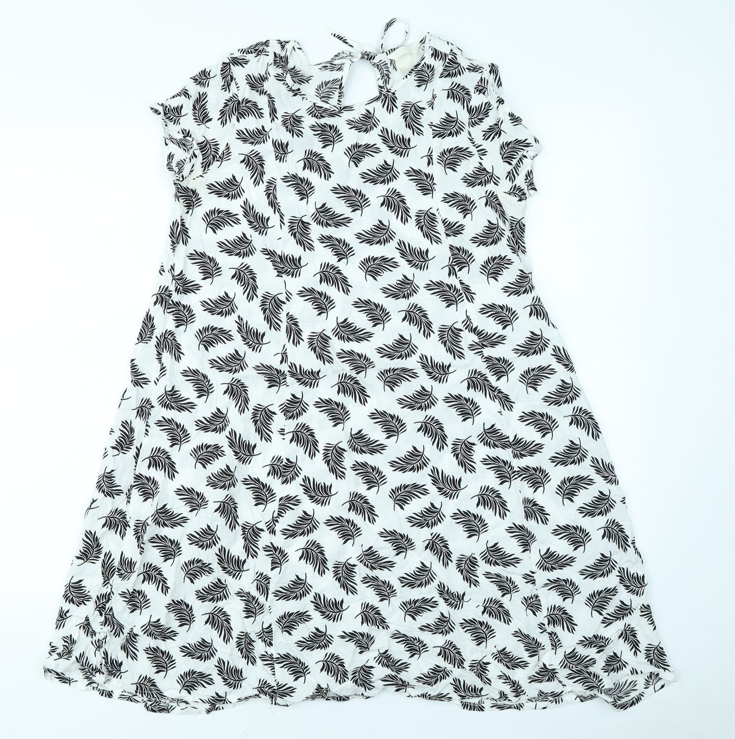 H&M Womens White Floral  A-Line  Size 8