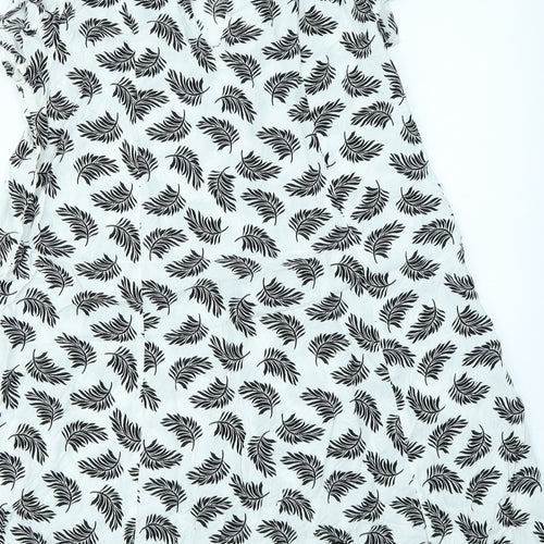 H&M Womens White Floral  A-Line  Size 8