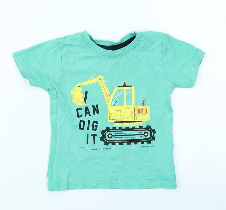 Primark Boys Green Basic T-Shirt Size 9-12 Months