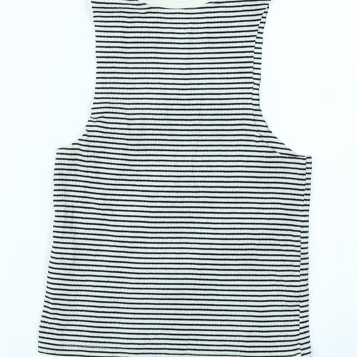 H&M Girls Black Striped  Basic Tank Size 7-8 Years