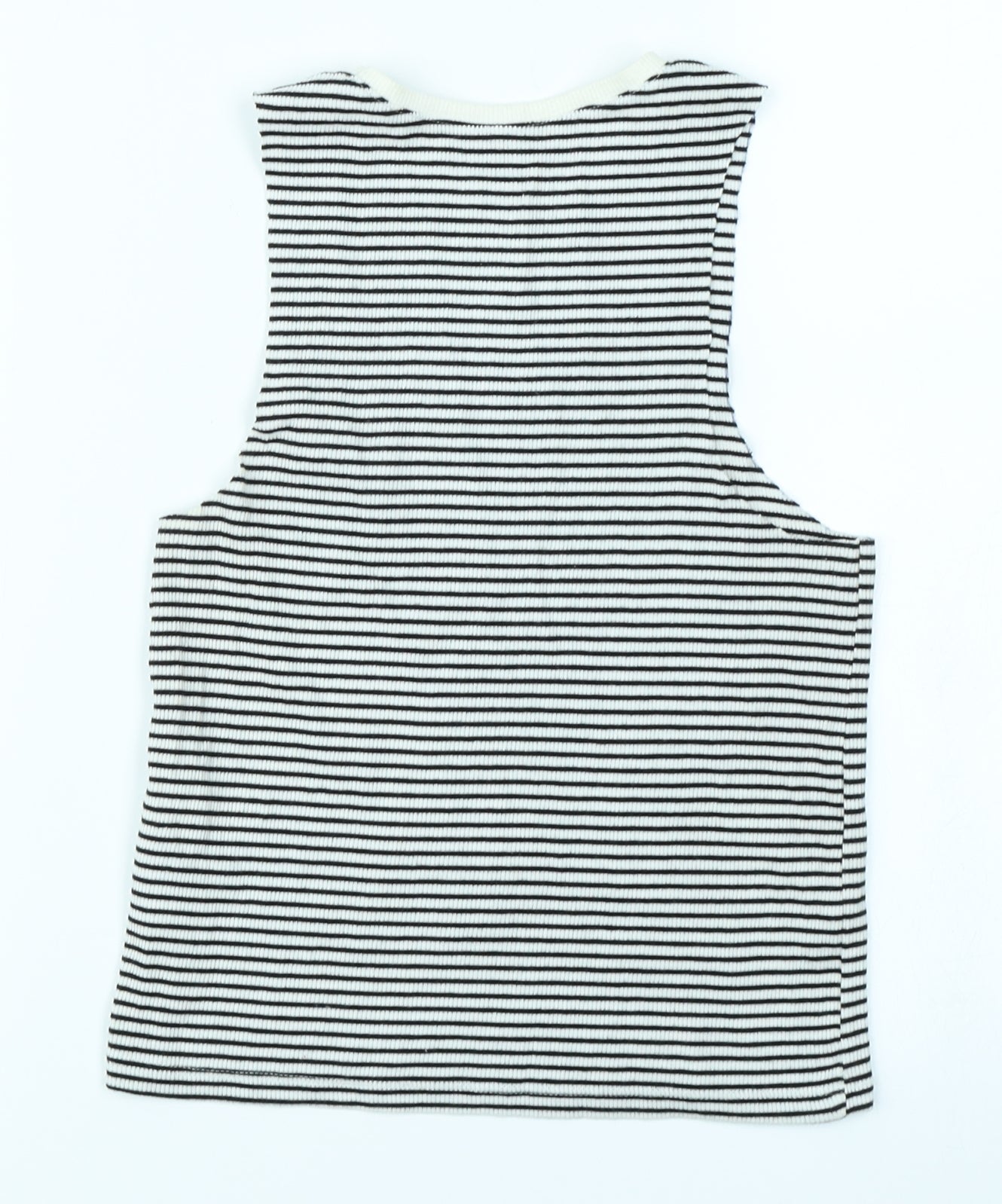 H&M Girls Black Striped  Basic Tank Size 7-8 Years