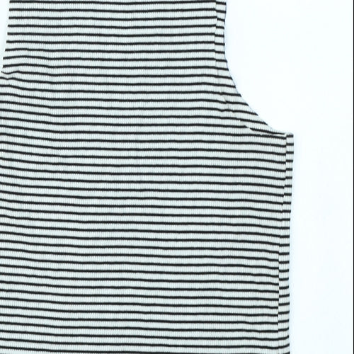 H&M Girls Black Striped  Basic Tank Size 7-8 Years