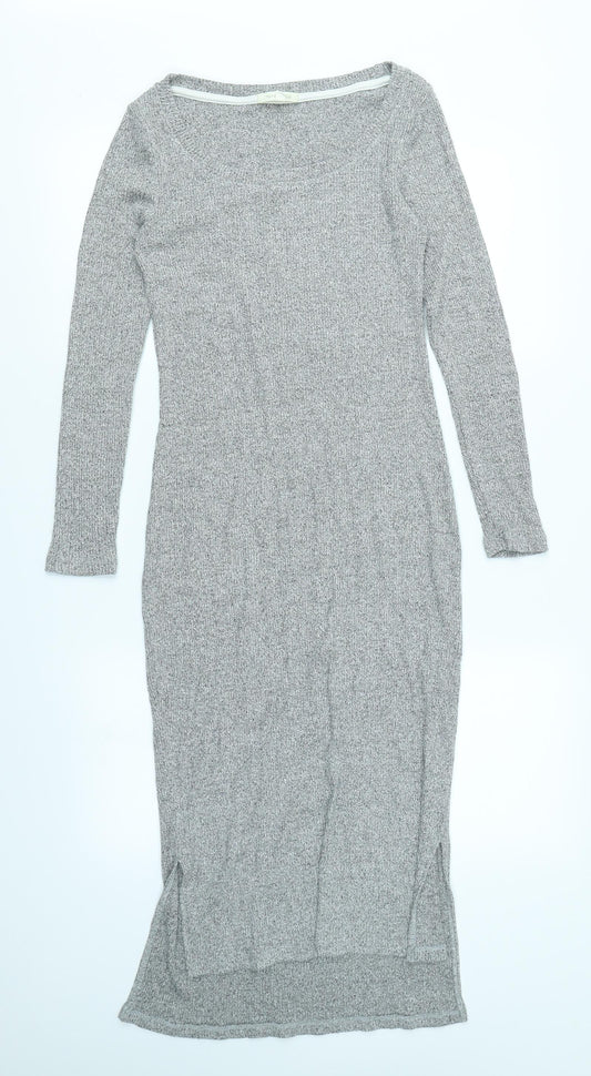 Front view of Pure Good women’s grey knit bodycon, size S
