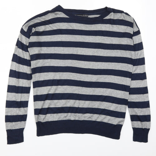 Atmosphere Womens Blue Striped  Pullover Jumper Size 12