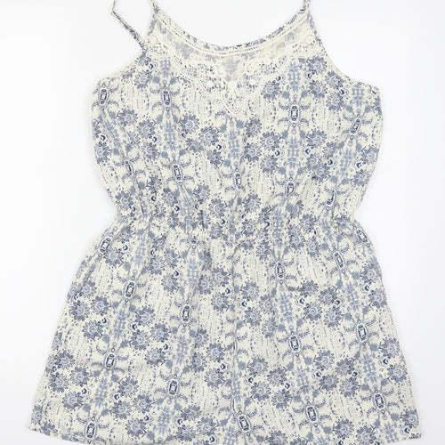 Atmosphere Womens Beige Geometric  Playsuit One-Piece Size 12 L3 in - Blue