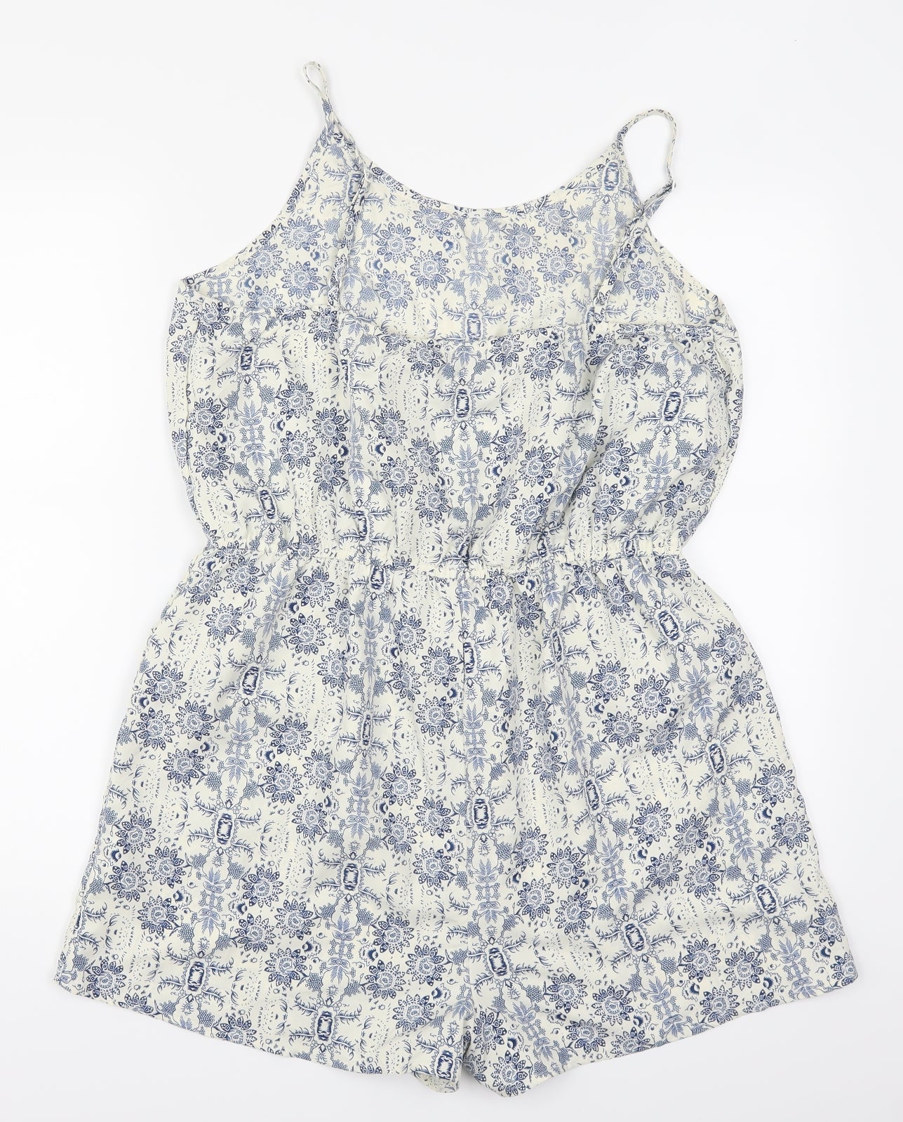 Atmosphere Womens Beige Geometric  Playsuit One-Piece Size 12 L3 in - Blue
