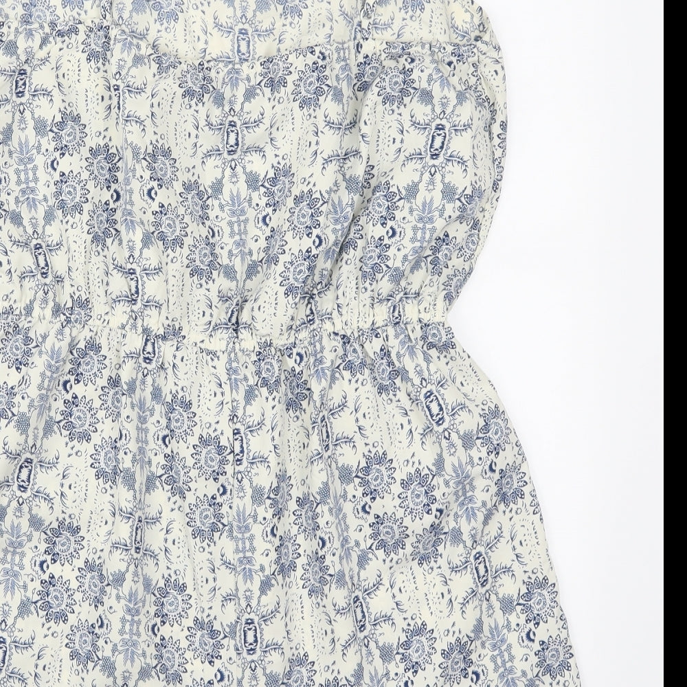 Atmosphere Womens Beige Geometric  Playsuit One-Piece Size 12 L3 in - Blue