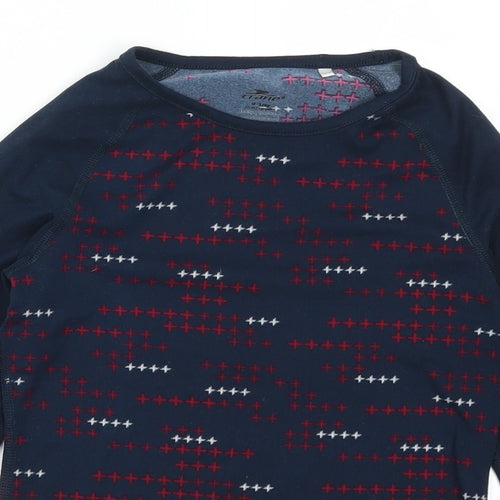 Crae Girls Blue Geometric  Basic T-Shirt Size 9-10 Years