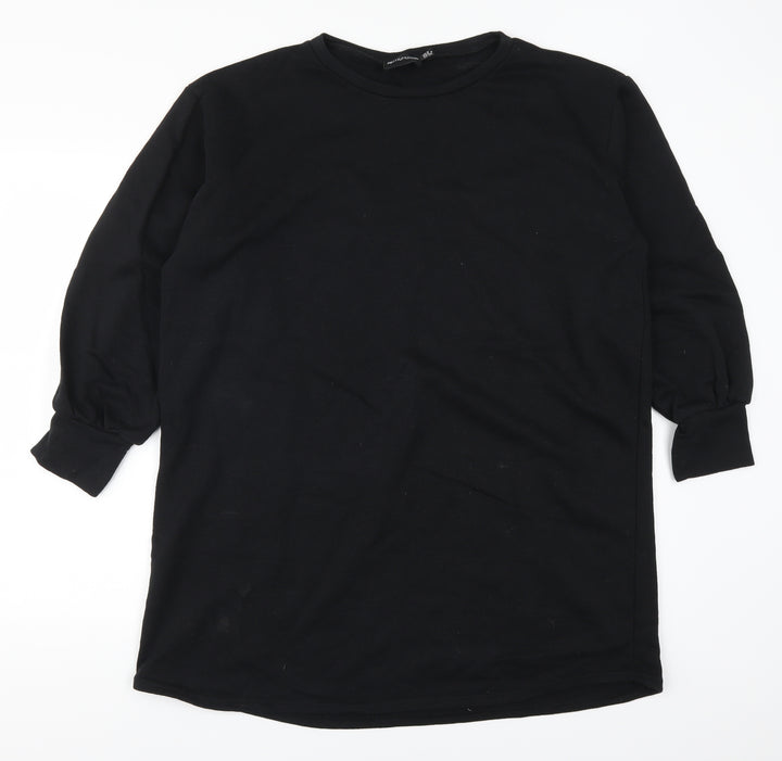PRETTYLITTLETHING Womens Black T-Shirt Dress Size 8