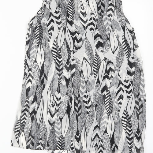 Warehouse Womens Grey Geometric  Basic Tank Size 6