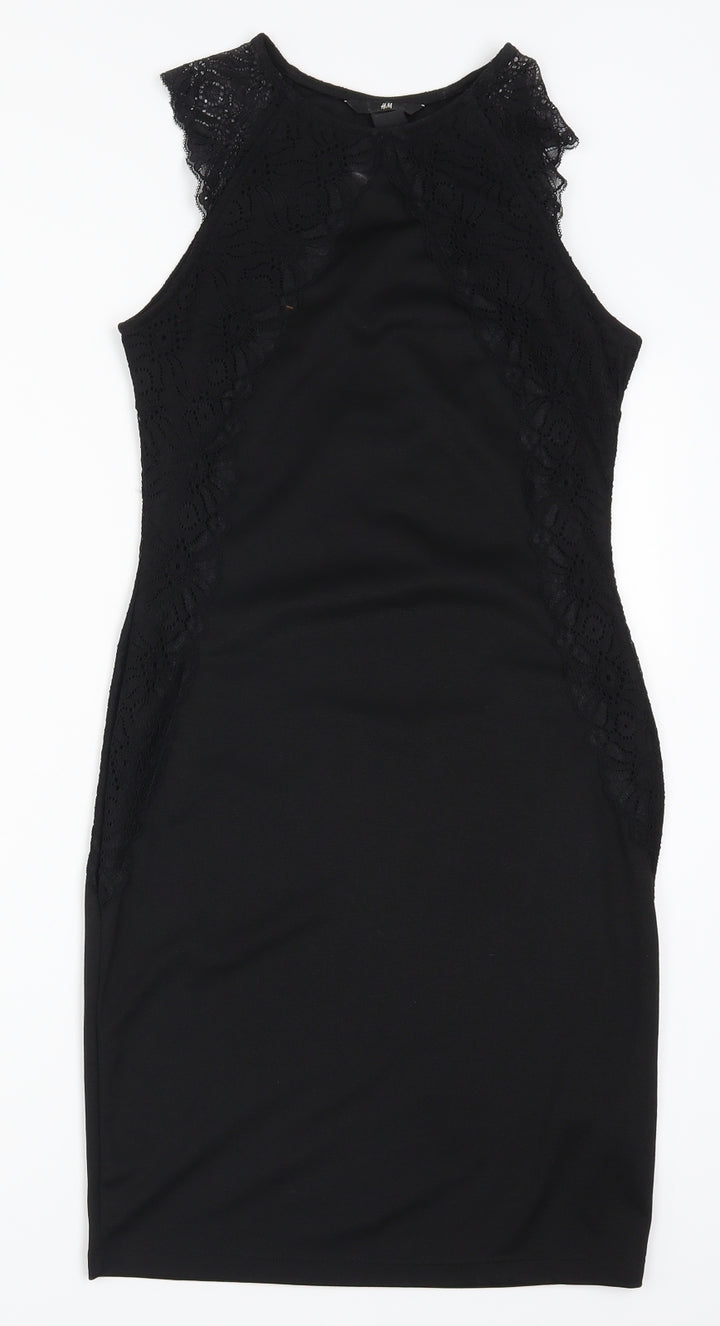 H&M Womens Black Lace Bodycon Size S