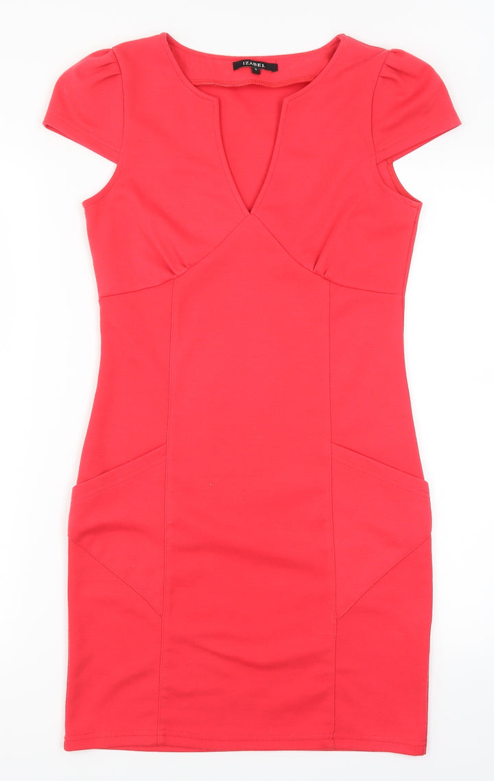 Izabel Womens Pink Pencil Dress Size S