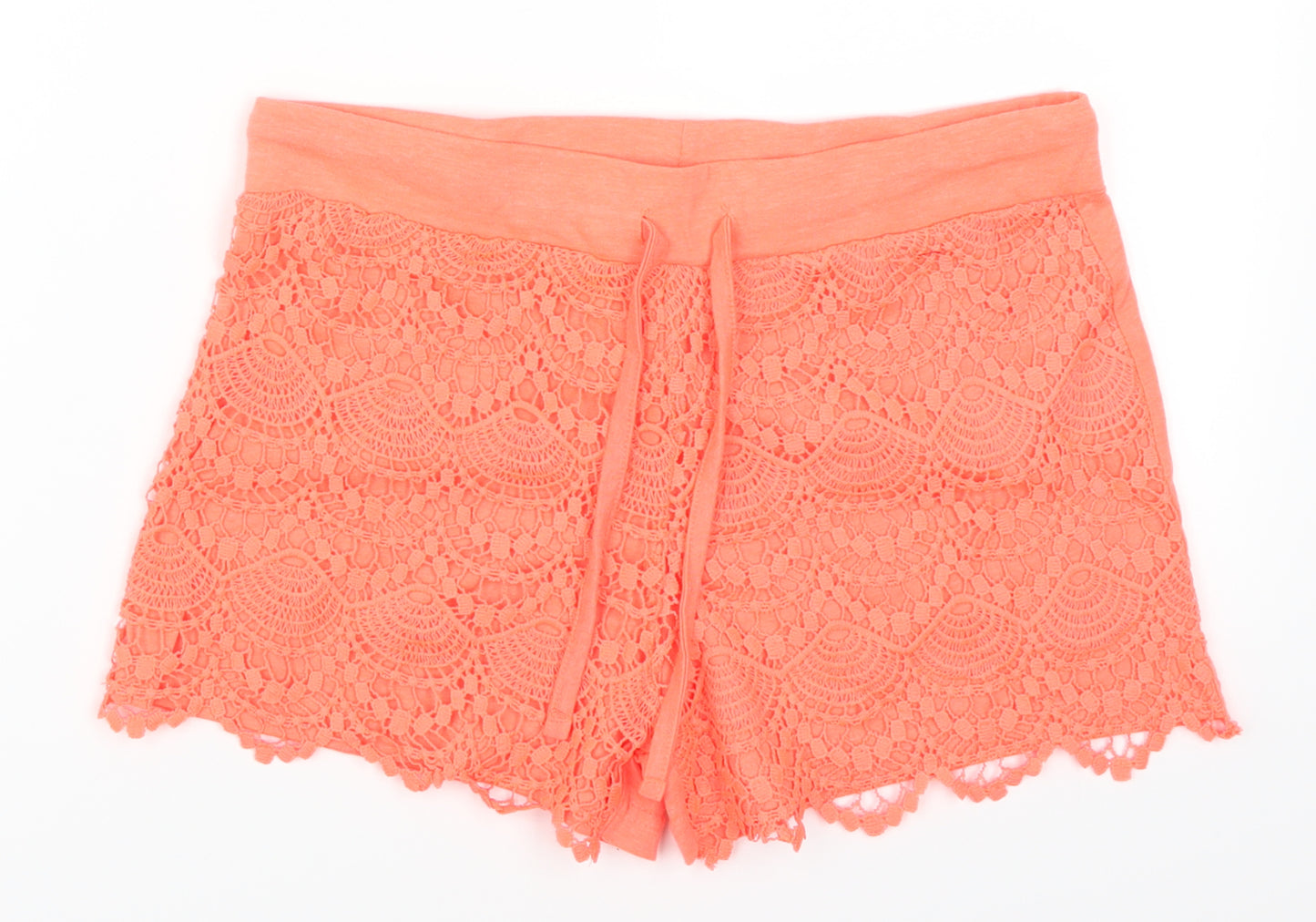 Atmosphere Womens Pink  Lace Sweat Shorts Size 12 - Coral Coloured