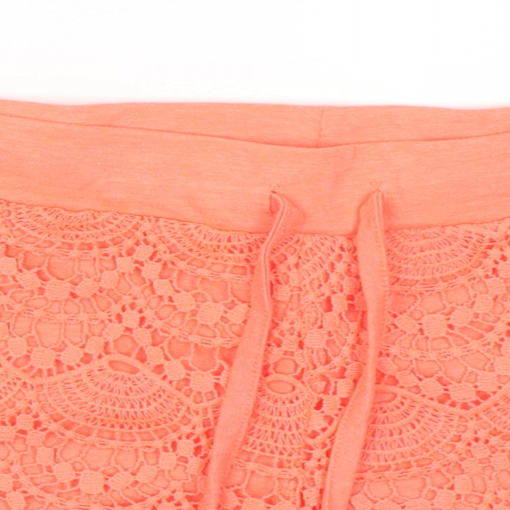 Atmosphere Womens Pink  Lace Sweat Shorts Size 12 - Coral Coloured